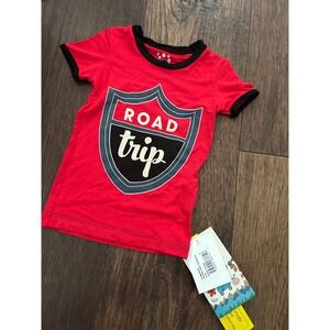 Kickee Pants Road Trip Graphic Tee Shirt Short Sleeve Red Black Toddler